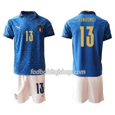 Italien Alessio Romagnoli 13 Børn Hjemme Fodboldsæt Euro 2020 S/S (+ Korte bukser)